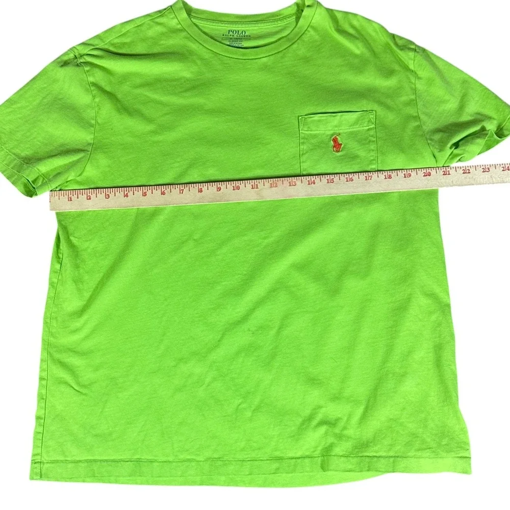 Polo Ralph Lauren Pocket T-Shirt Mens Medium Green Classic‎ Fit Pony Logo